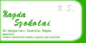 magda szokolai business card